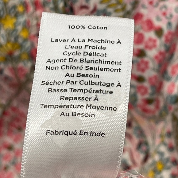 Talbots 100% Cotton Pintuck Ruffle Top Button Front Floral Spring Blouse - Picture 7 of 10